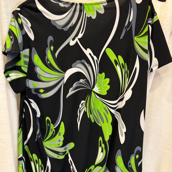 GUC Cato Black and Green Ruched Blouse - Picture 2 of 3